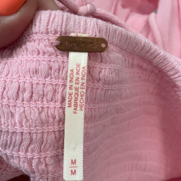 Free People Pink Ruffled Romper Medium - Picture 7 of 7